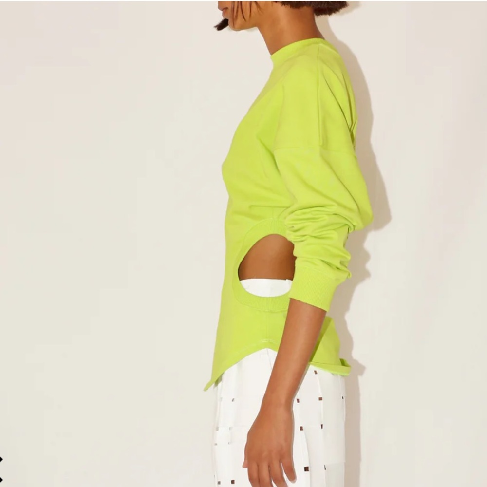 LONG SLEEVE JERSEY TOP WITH CUTOUT DETAIL ACID LIME M - Picture 5 of 9